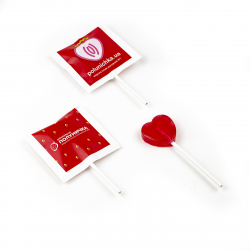 Леденец на палочке "Heart" с логотипом 8 г