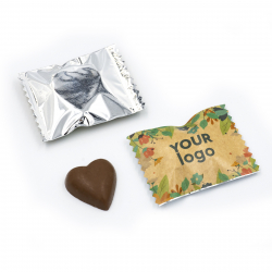 Шоколадне серце з логотипом (Флоу-Пак) крафт