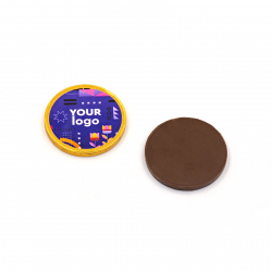 Медаль из шоколадной глазури с логотипом 6,5 г
