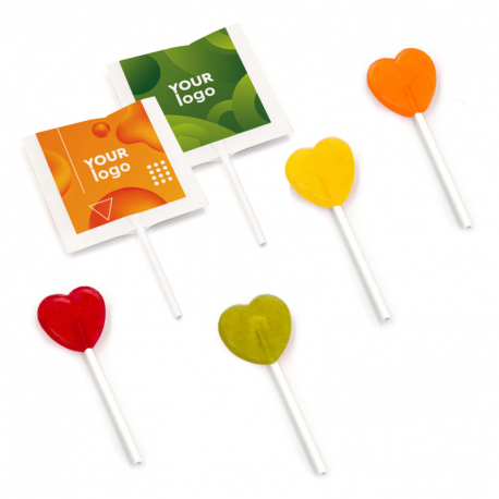Леденец на палочке "Heart" с логотипом 8 г